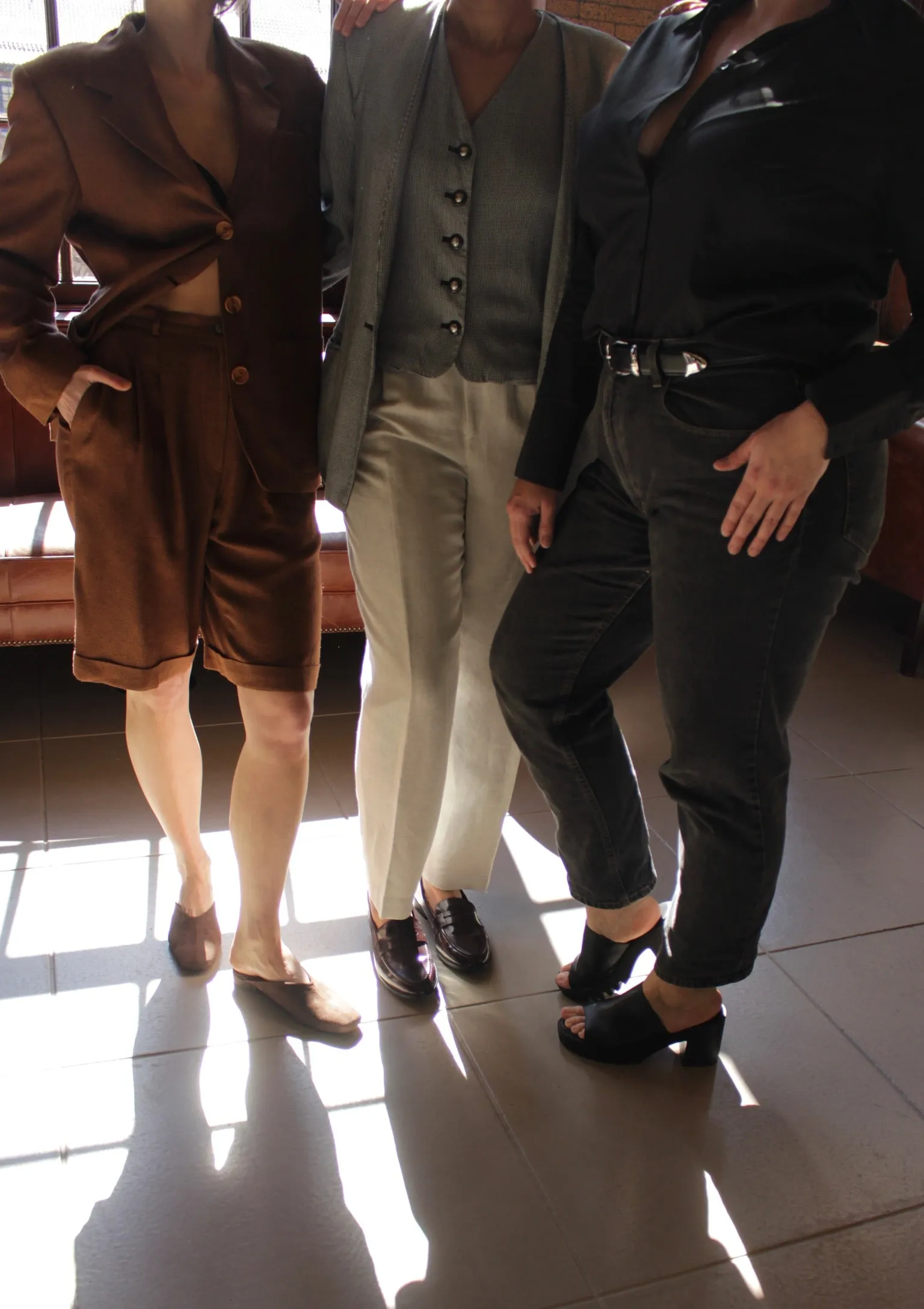 Vintage Cocoa Woven Silk Short Suit sold by NA NIN product image thumbnail 4
