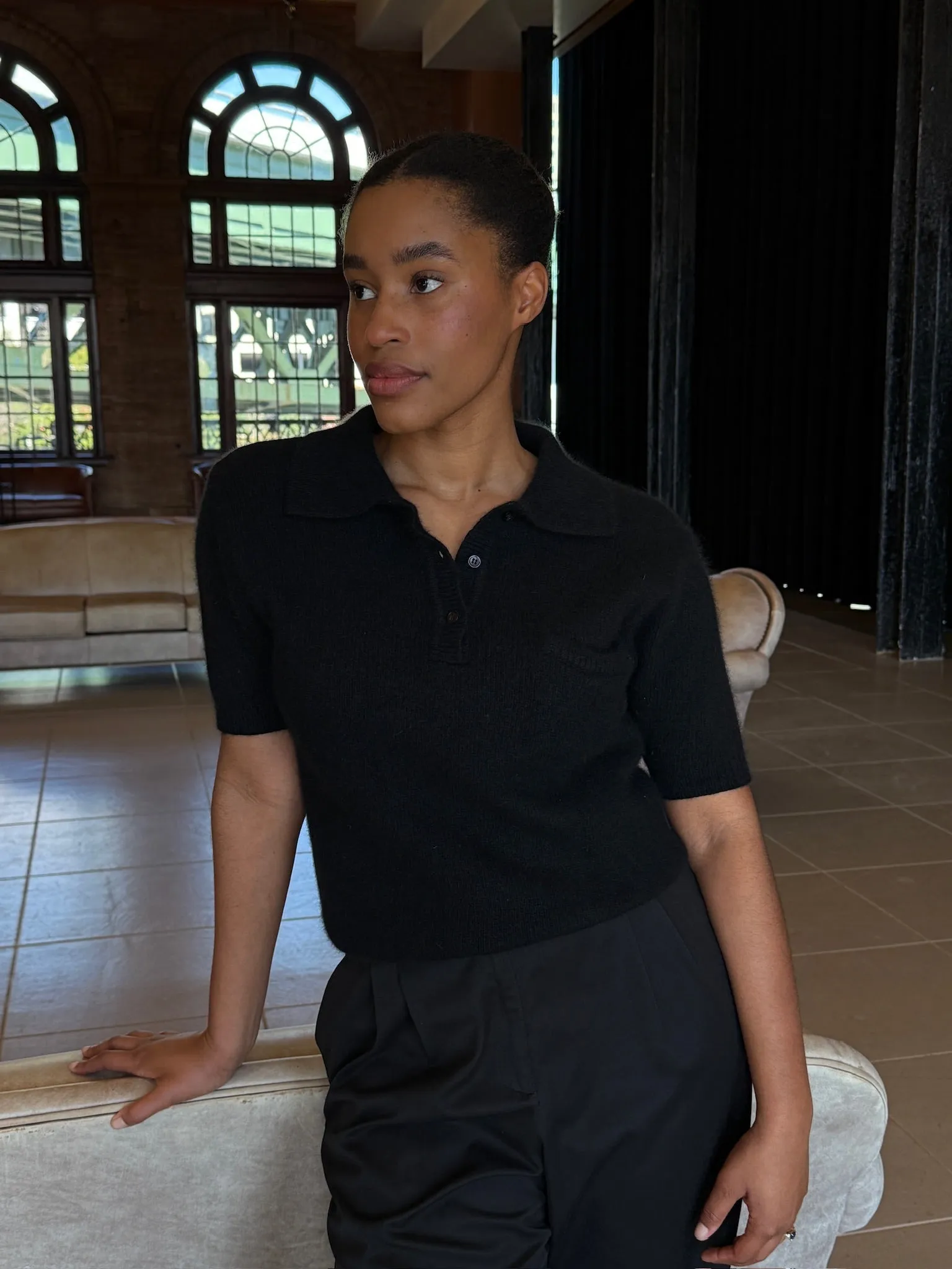 Vintage Licorice Angora Henley sold by NA NIN product image thumbnail 4
