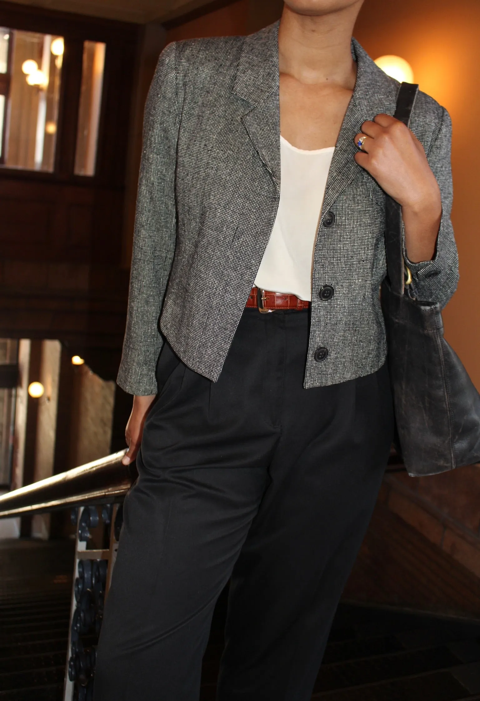 Amazing Vintage Cropped Woven Silk Jacket sold by NA NIN product image thumbnail 4