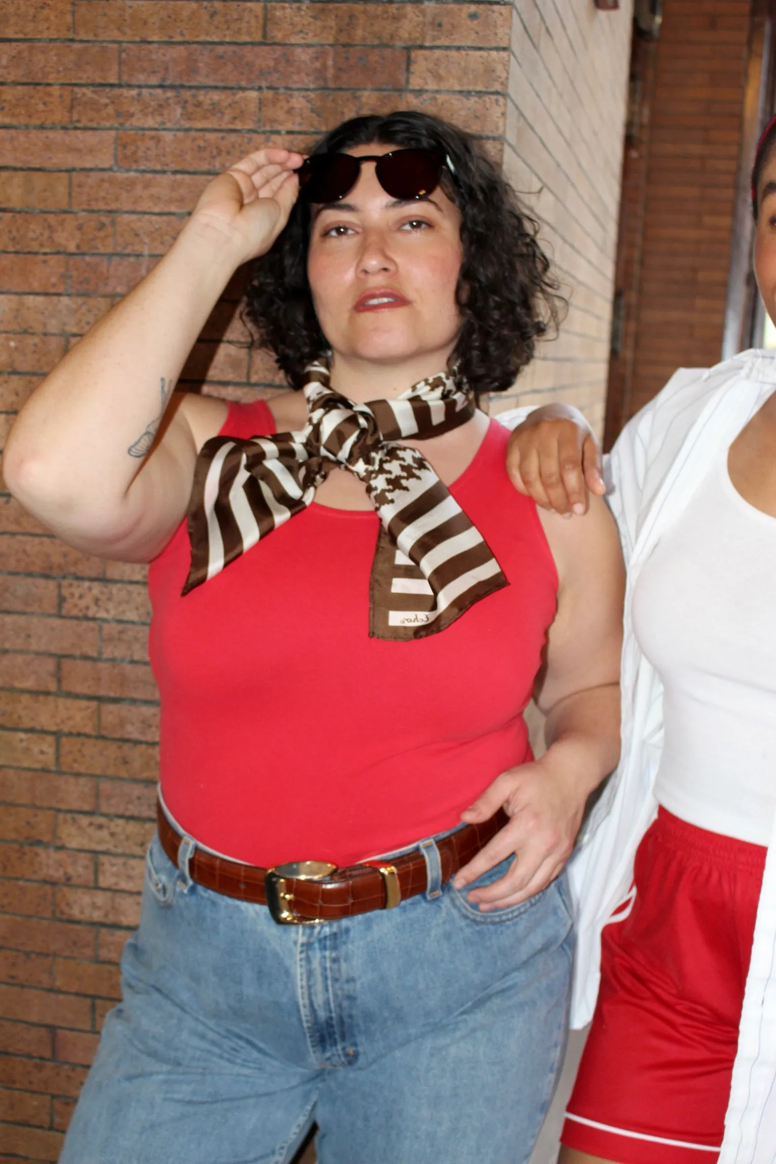 Vintage Cocoa Striped Silk Scarf sold by NA NIN product image thumbnail 3