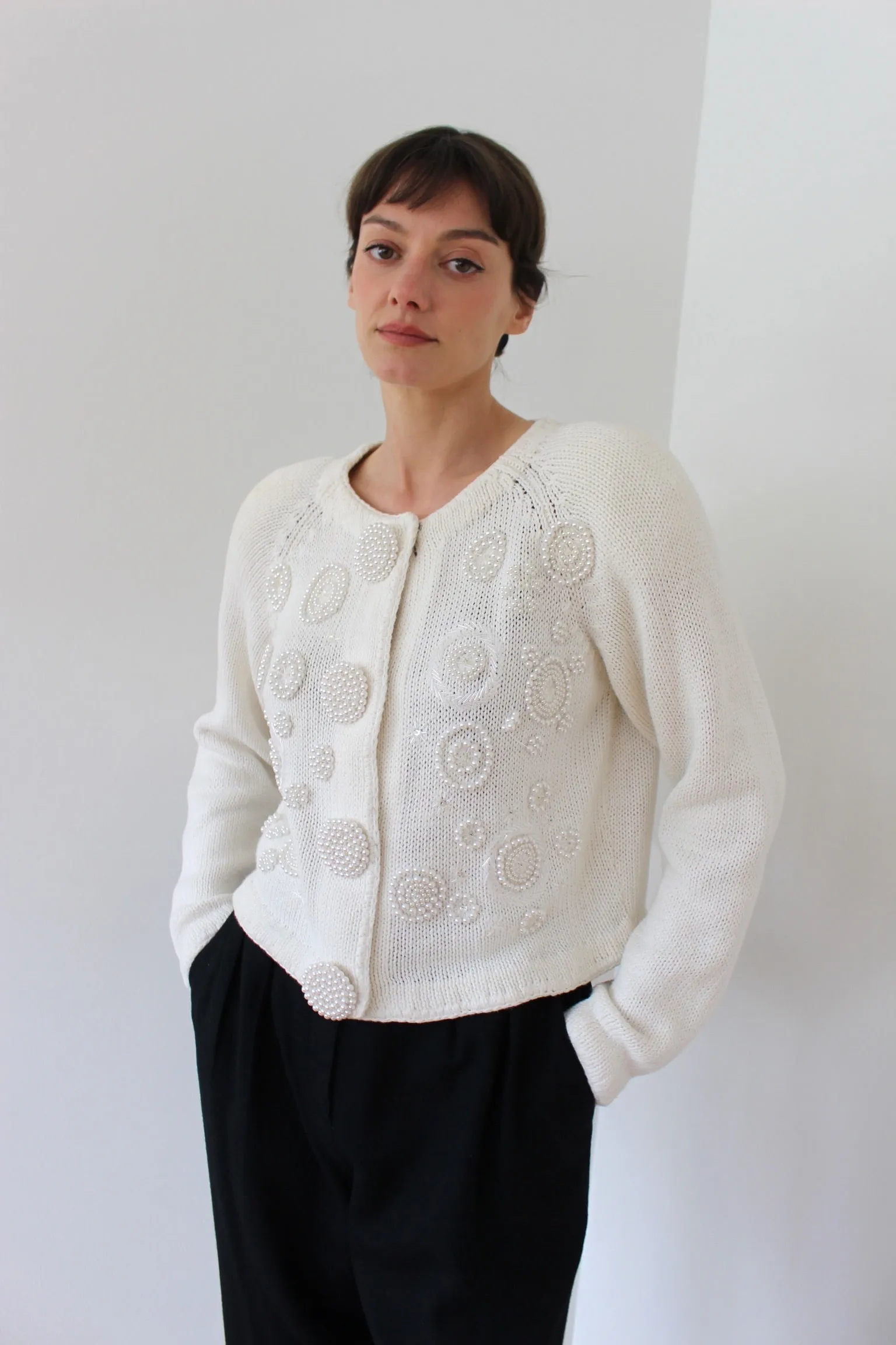 Vintage Embellished Vanilla Cardigan sold by NA NIN product image thumbnail 4