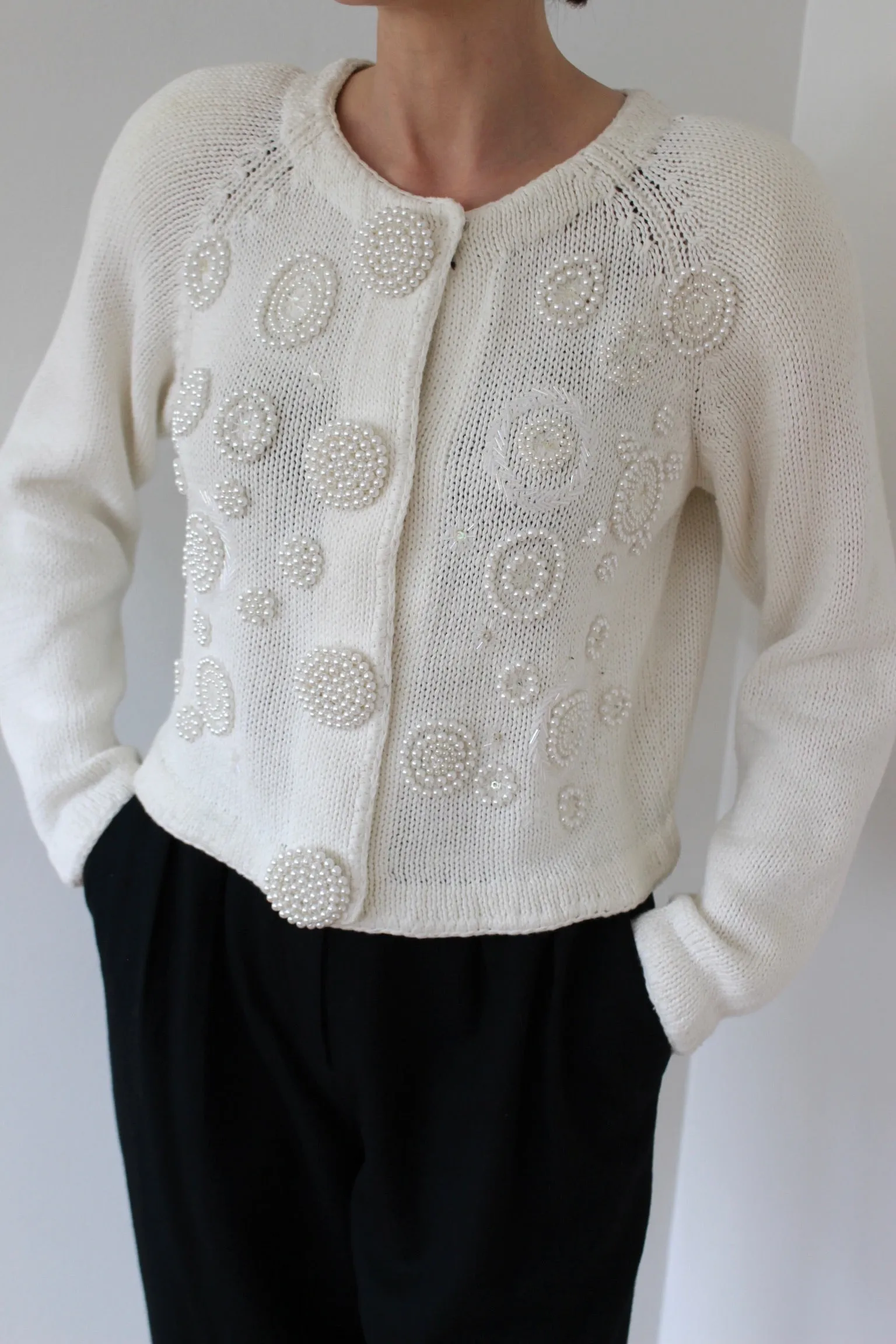 Vintage Embellished Vanilla Cardigan sold by NA NIN product image thumbnail 3