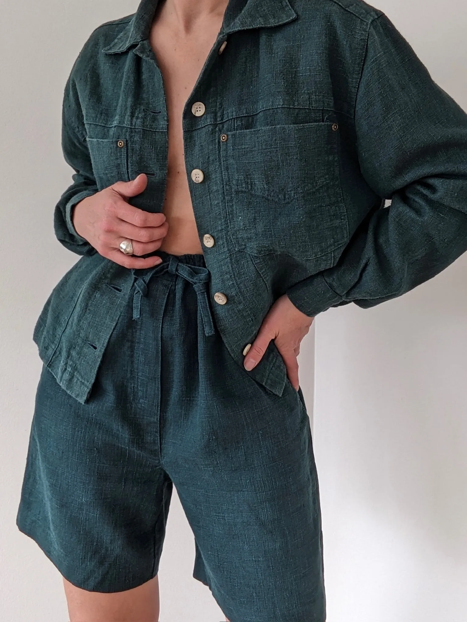 Incredible Vintage Faded Pine Woven Linen Set sold by NA NIN product image thumbnail 2