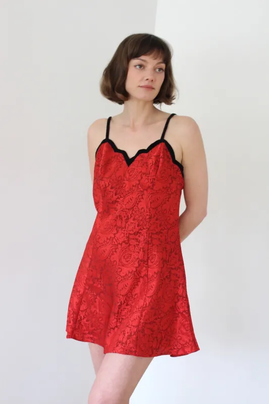Vintage Victoria's Secret Crimson Floral Slip made by NA NIN