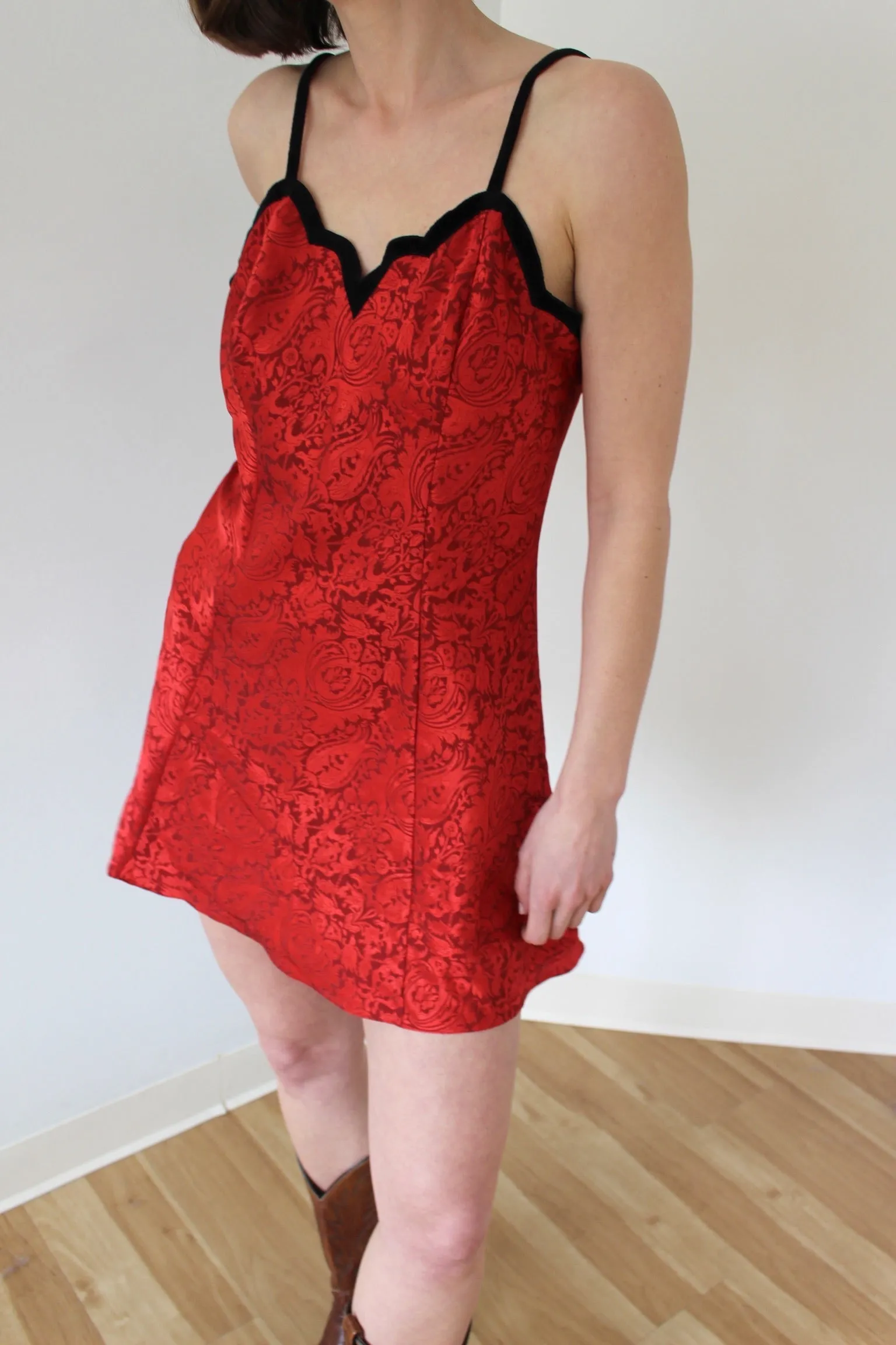 Vintage Victoria's Secret Crimson Floral Slip sold by NA NIN product image thumbnail 4