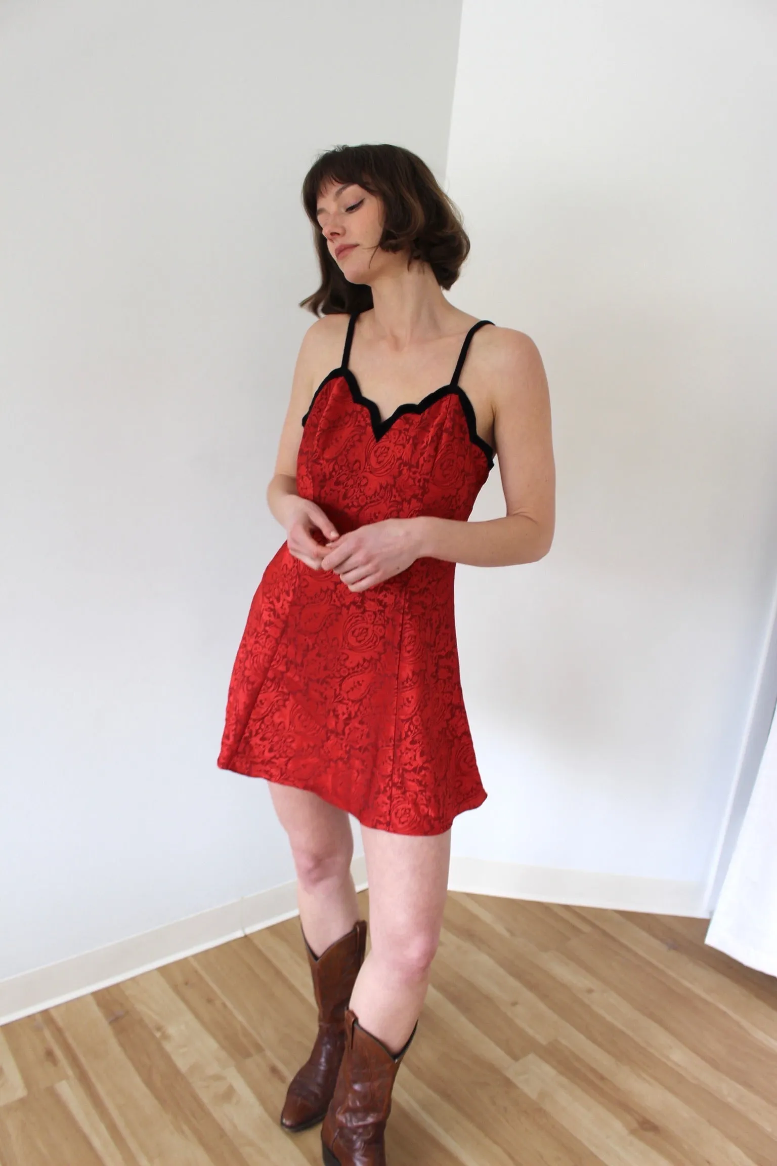Vintage Victoria's Secret Crimson Floral Slip sold by NA NIN product image thumbnail 2