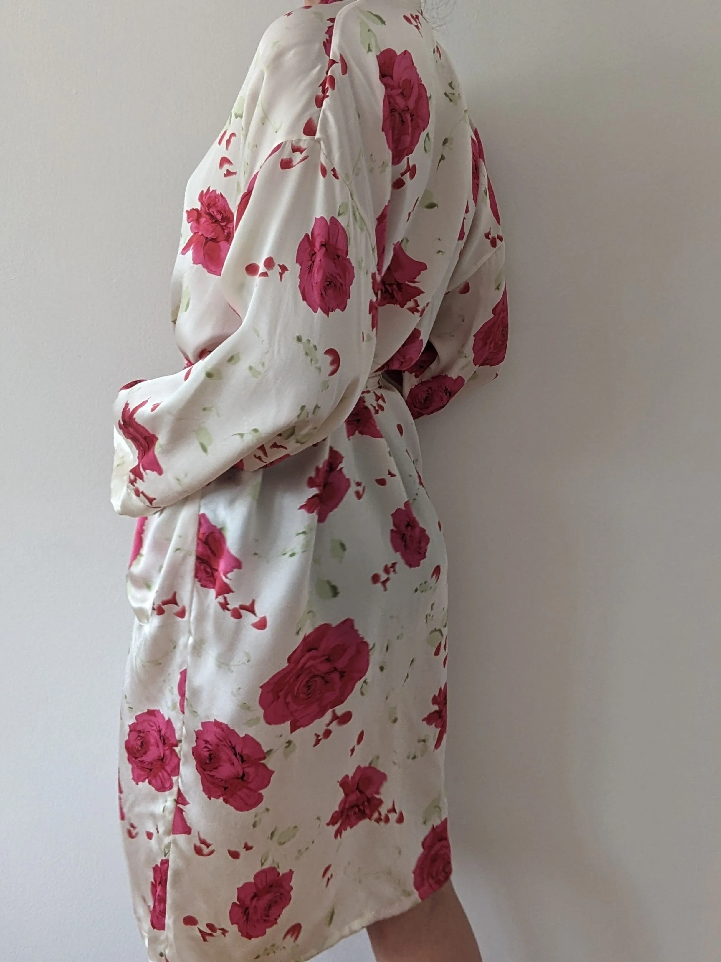 Vintage Floral Silk Satin Robe sold by NA NIN product image thumbnail 2
