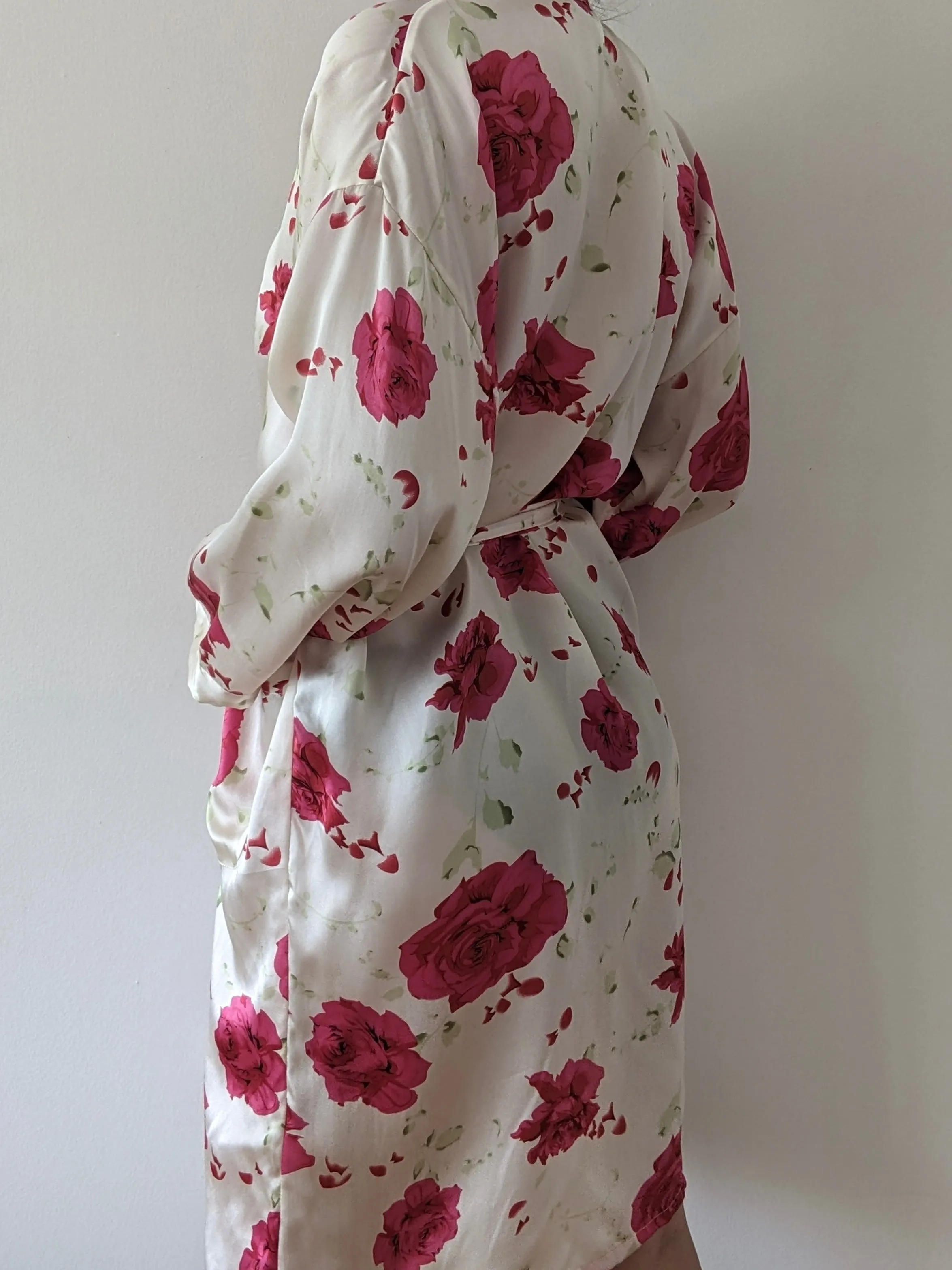 Vintage Floral Silk Satin Robe sold by NA NIN product image thumbnail 5