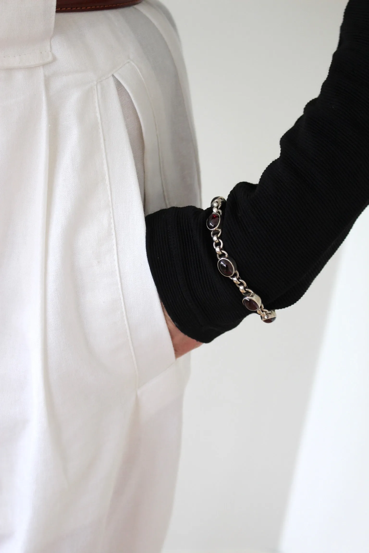 Vintage Silpada Sterling Silver & Garnet Toggle Bracelet sold by NA NIN product image thumbnail 2