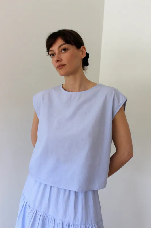 Zay Pinstripe Cotton Top made by NA NIN