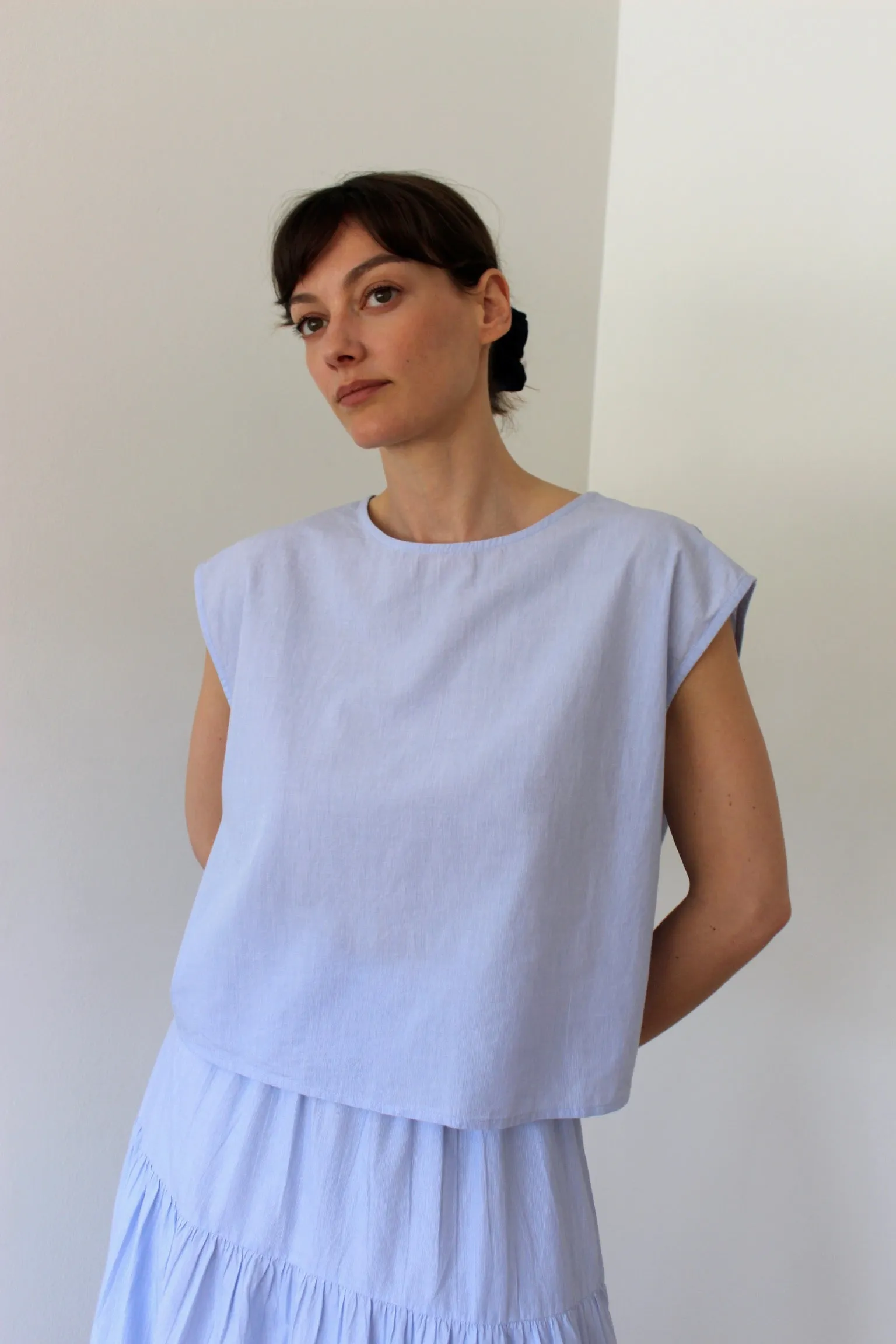 Zay Pinstripe Cotton Top sold by NA NIN