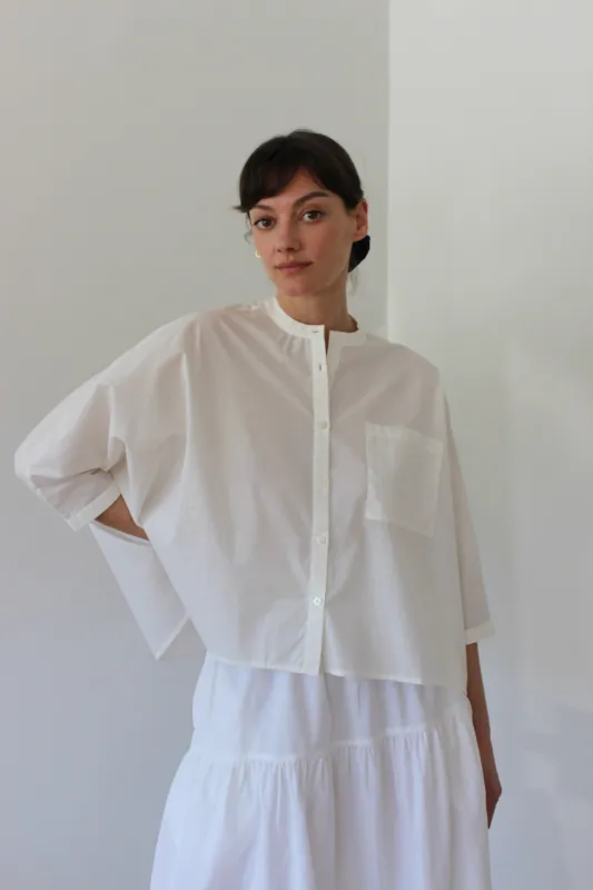 Adrian Cotton Poplin Top made by NA NIN