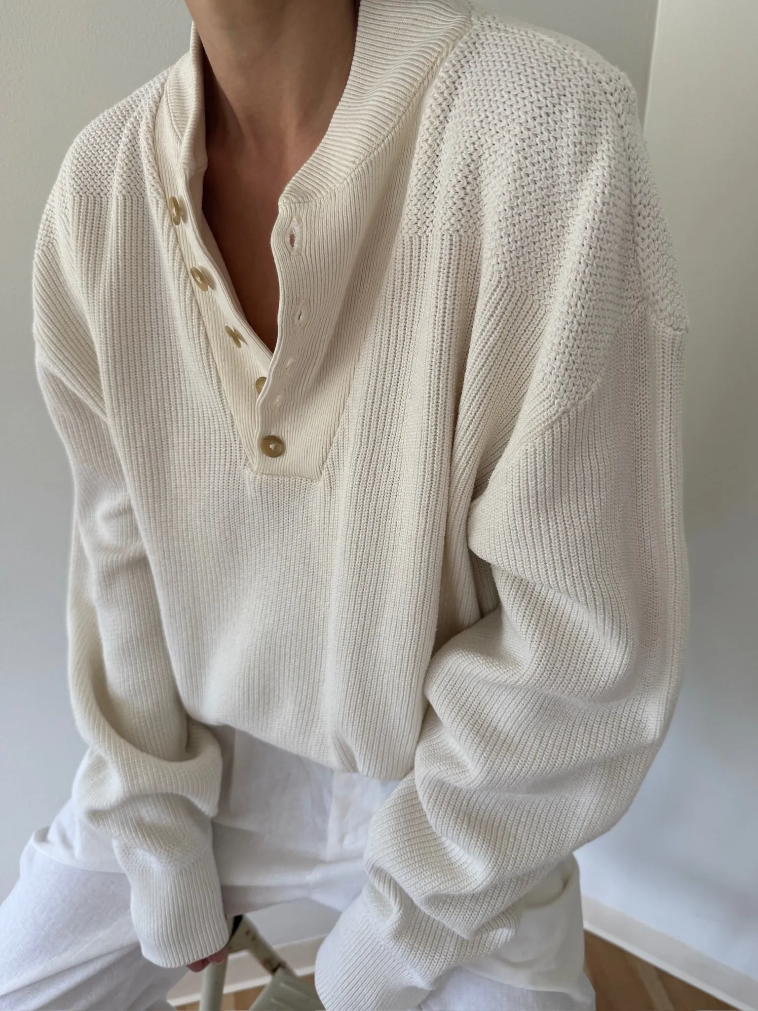 Favorite Vintage Vanilla Cotton Henley sold by NA NIN product image thumbnail 3