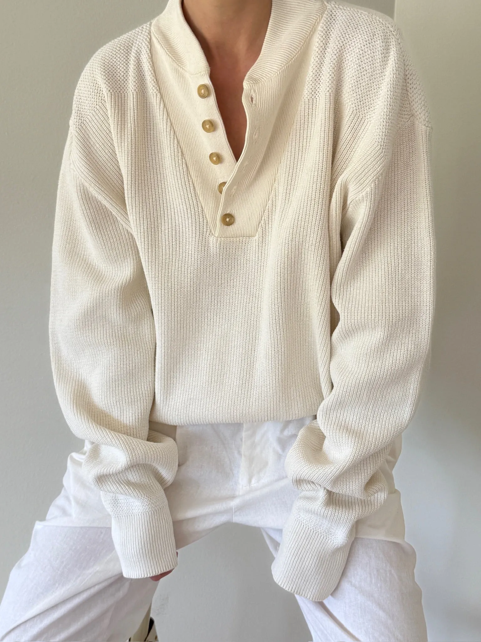 Favorite Vintage Vanilla Cotton Henley sold by NA NIN product image thumbnail 5