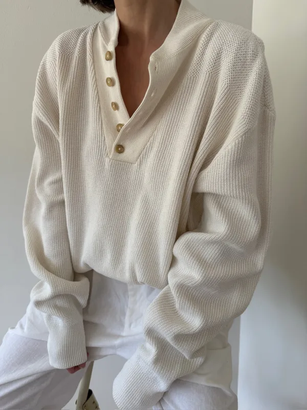 Favorite Vintage Vanilla Cotton Henley made by Vintage