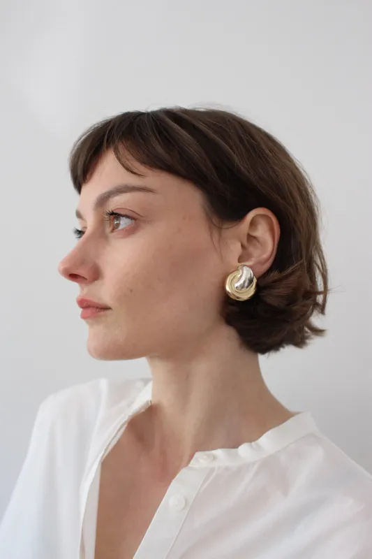 Vintage Two-Toned Link Earrings made by Vintage