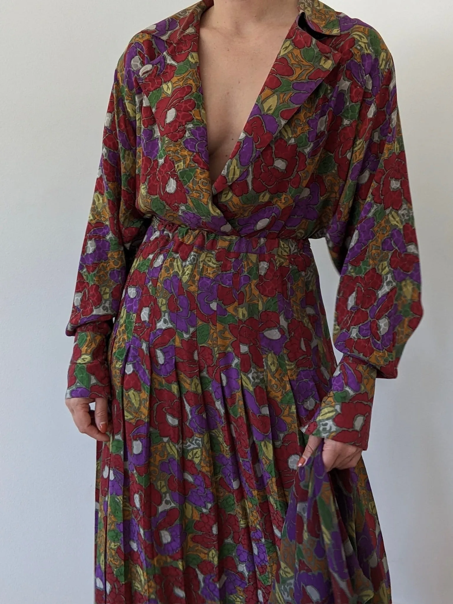 Vintage Floral Silk Skirt Set sold by NA NIN product image thumbnail 3
