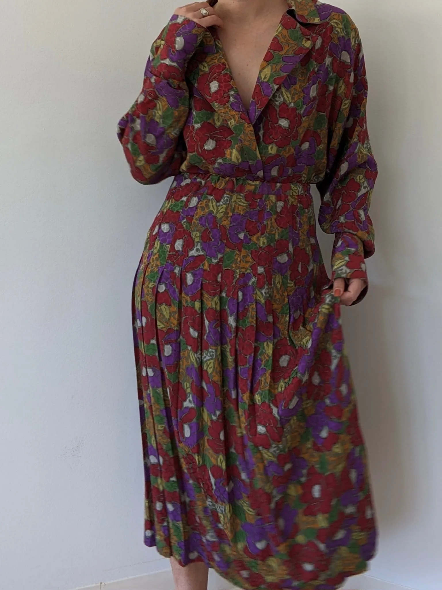 Vintage Floral Silk Skirt Set sold by NA NIN product image thumbnail 2