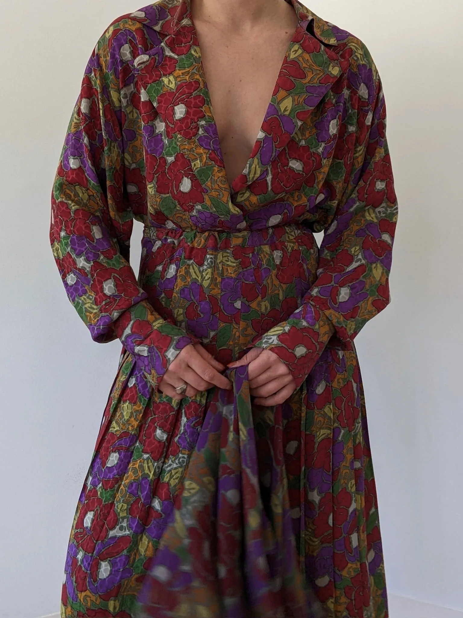 Vintage Floral Silk Skirt Set sold by NA NIN