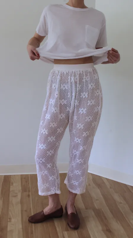 Vintage Floral Eyelet Beach Pant made by Vintage