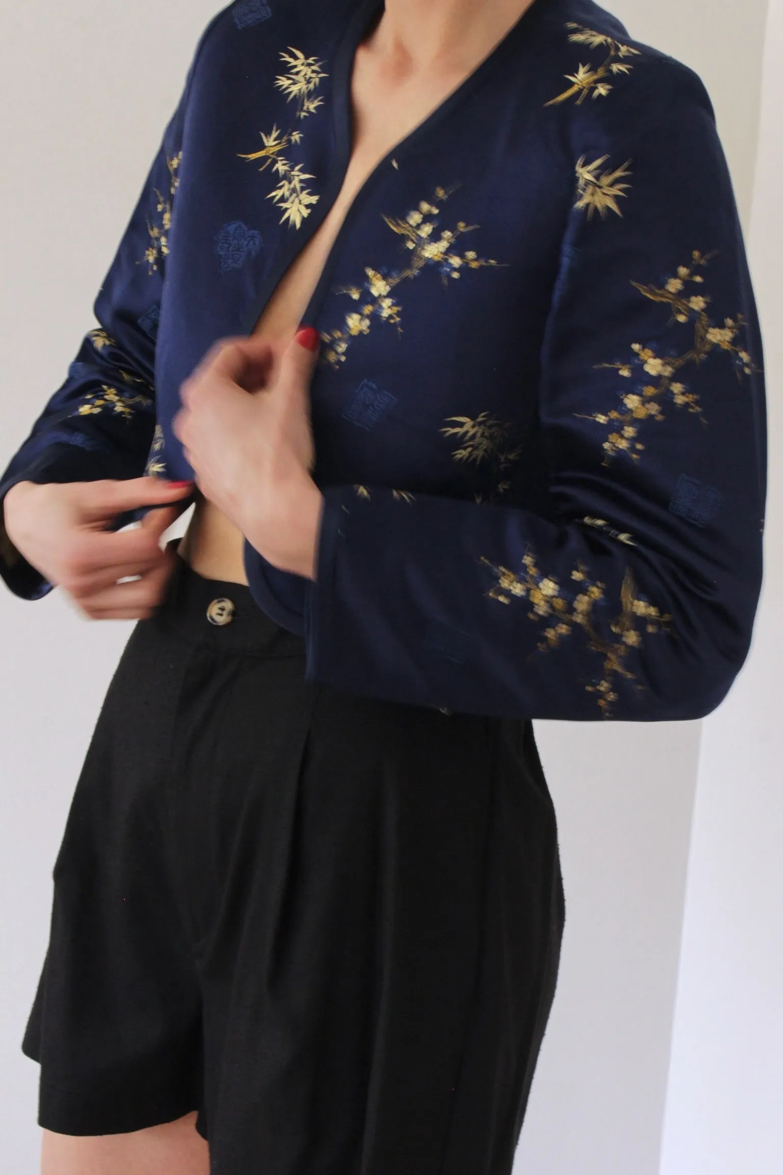 Beautiful Vintage Midnight Silk Embroidered Bolero sold by NA NIN product image thumbnail 4