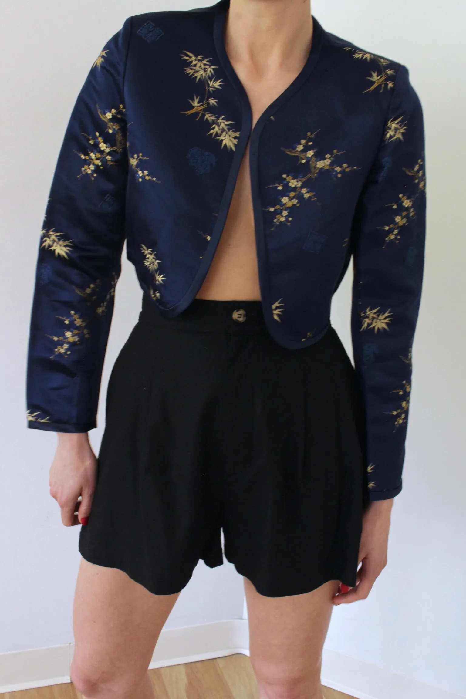 Beautiful Vintage Midnight Silk Embroidered Bolero sold by NA NIN product image thumbnail 2