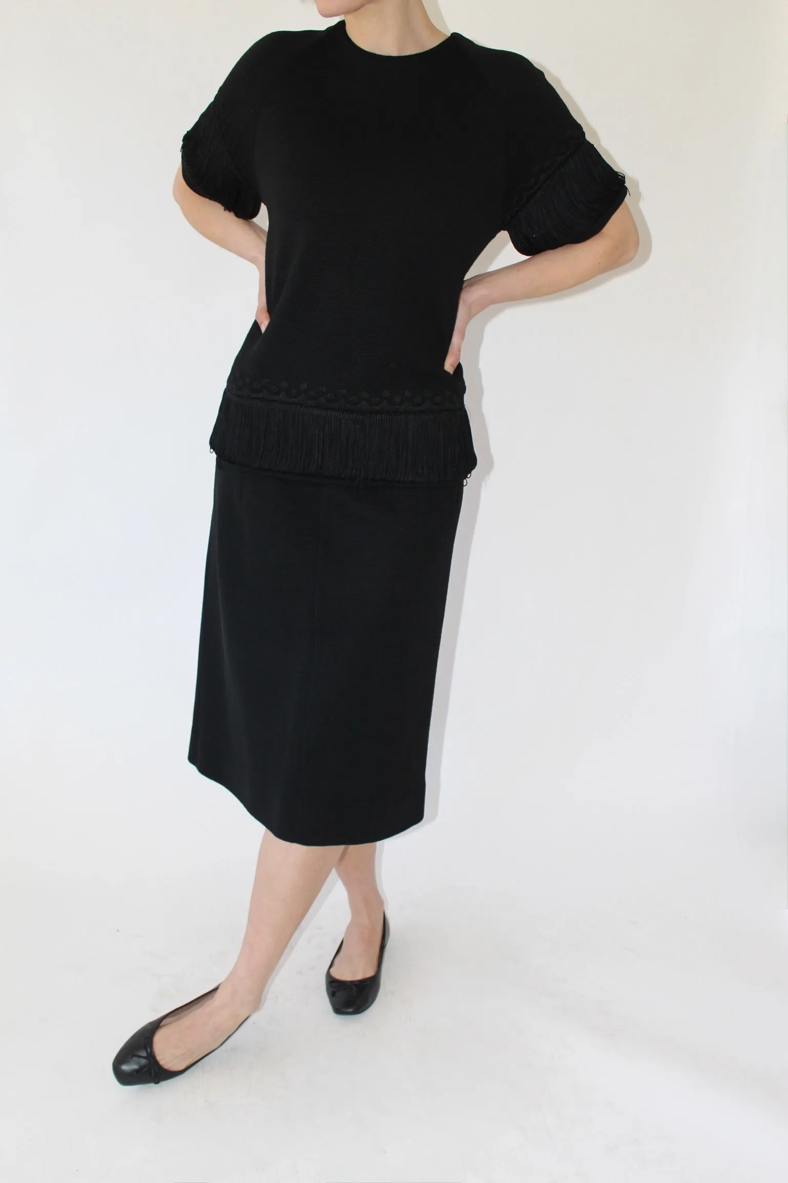 Vintage Wool Fringe Skirt Suit sold by NA NIN