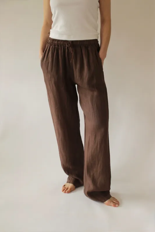 Straight Linen Trouser made by NA NIN