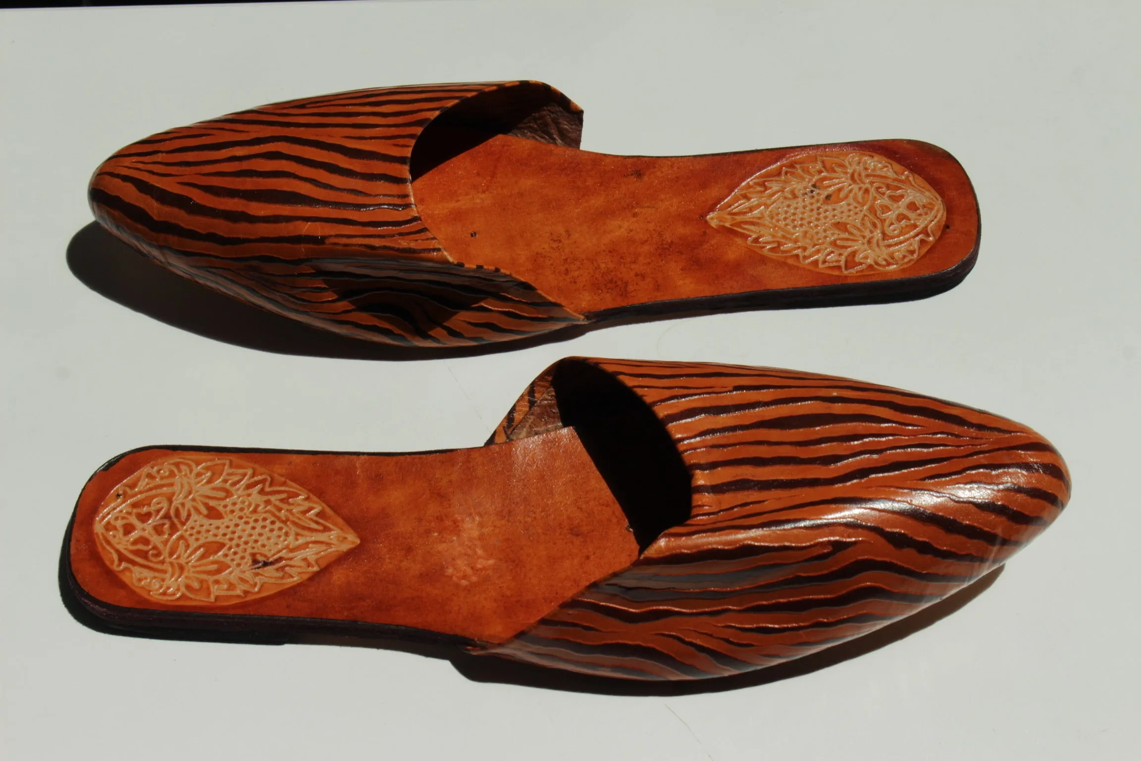 Lovely Vintage Zebra-Embossed Leather Slippers sold by NA NIN product image thumbnail 3