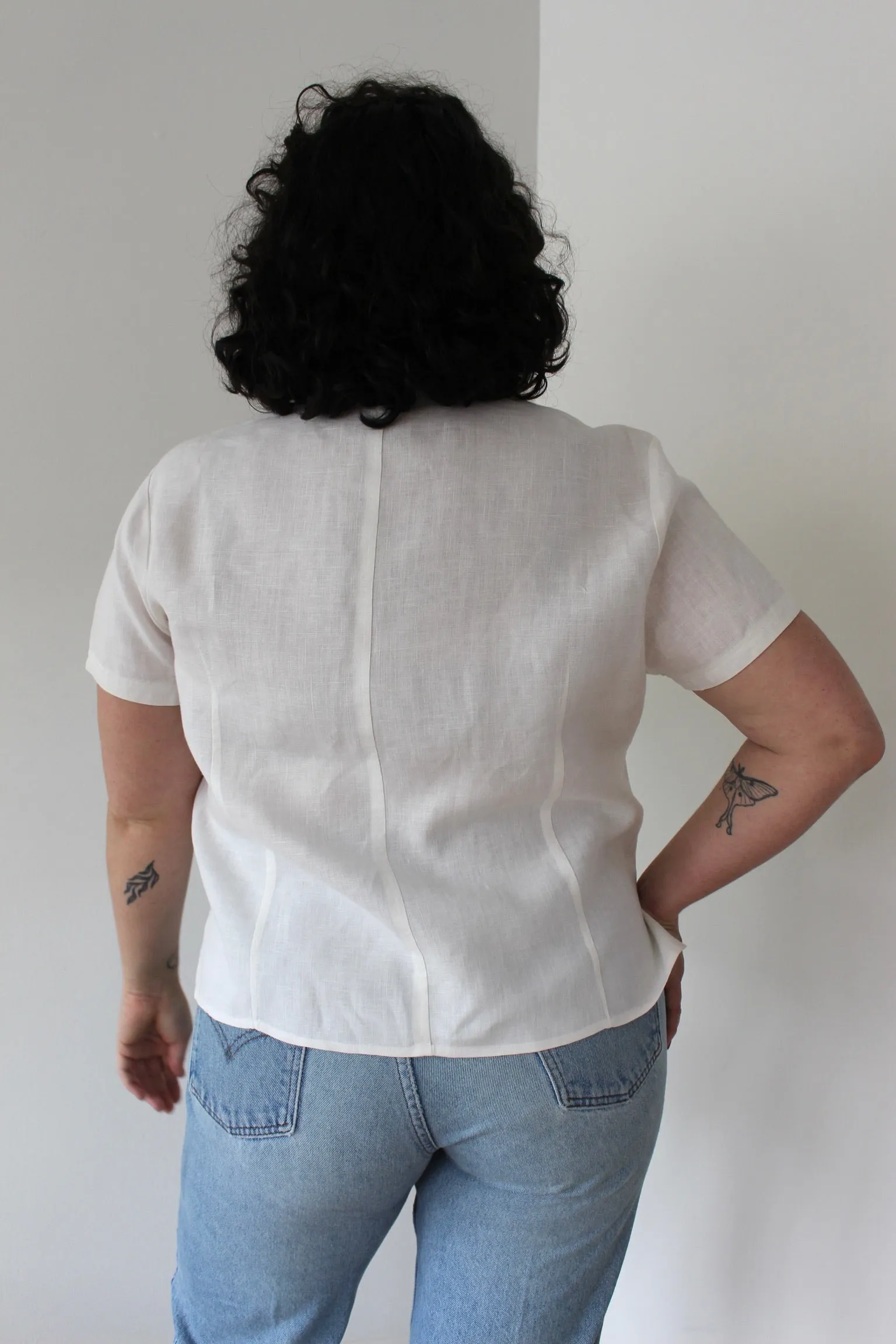 Vintage Floral Embroidered Linen Blouse sold by NA NIN product image thumbnail 4