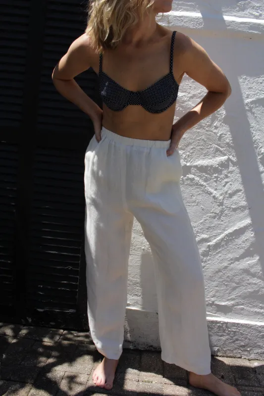 Vintage Waffled Linen Easy Pants made by Vintage