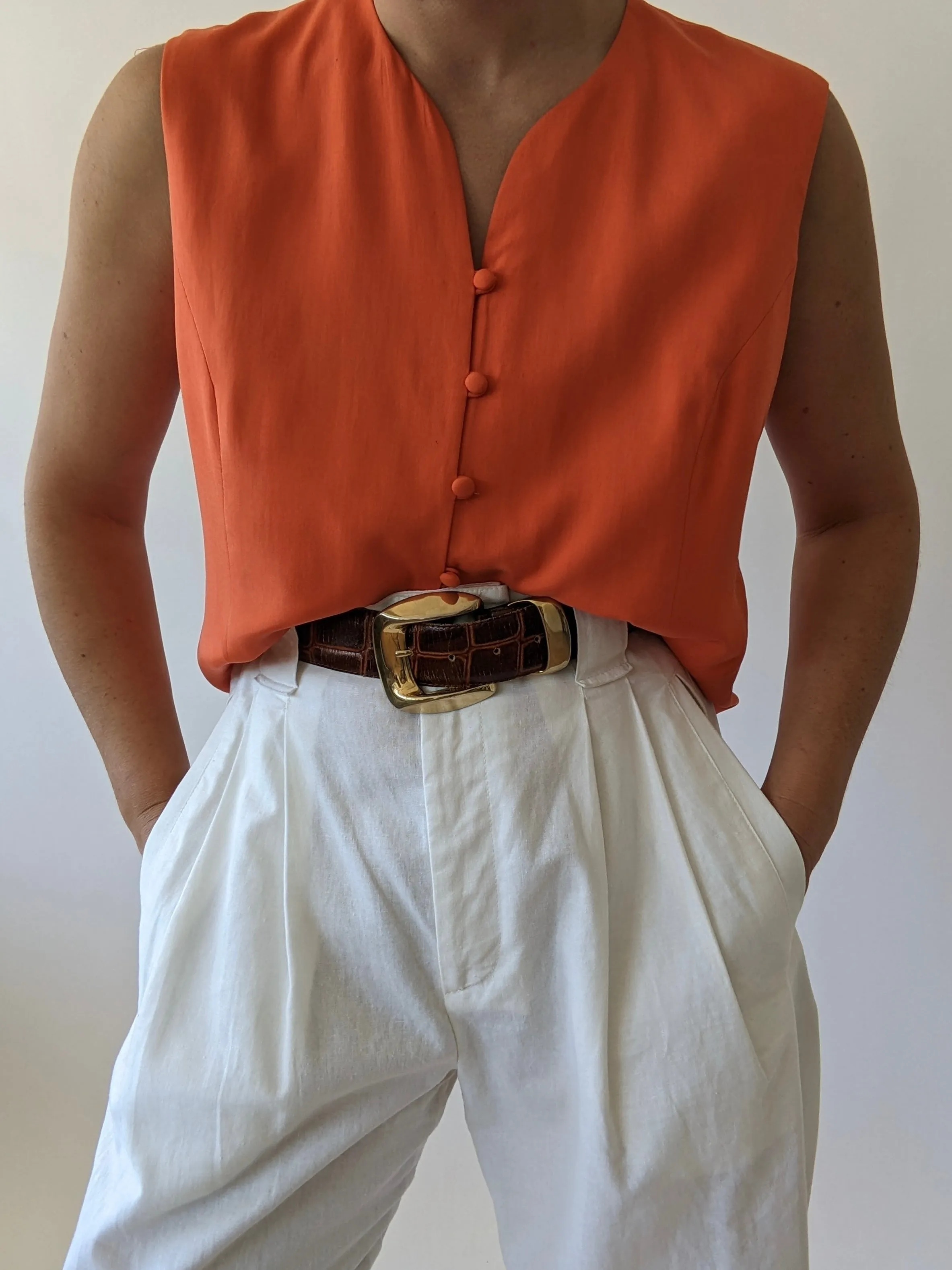 Vintage Citrus Silk Rouleau Top sold by NA NIN product image thumbnail 5