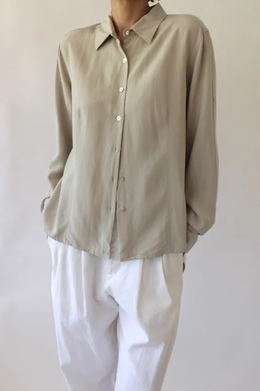 Vintage Ecru Silk Blouse made by Vintage