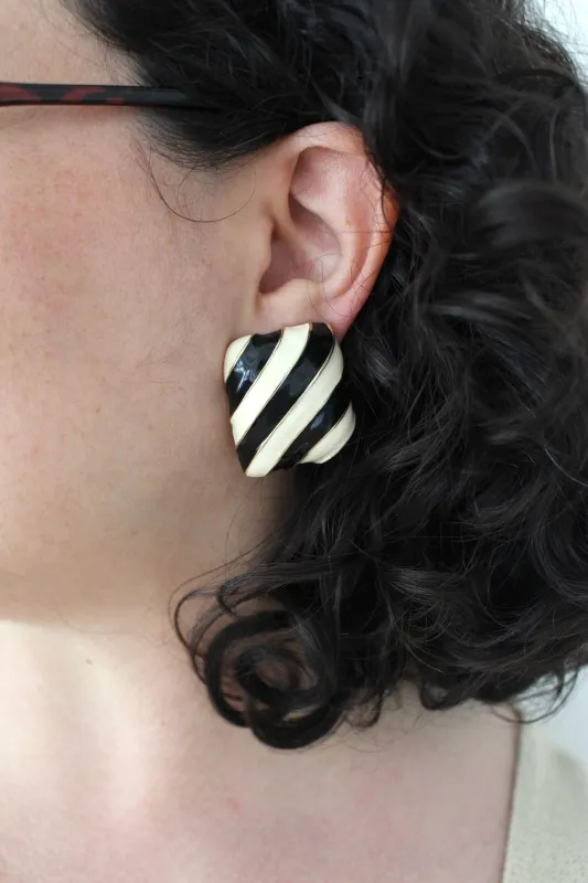 Statement Vintage Striped Square Earrings made by Vintage