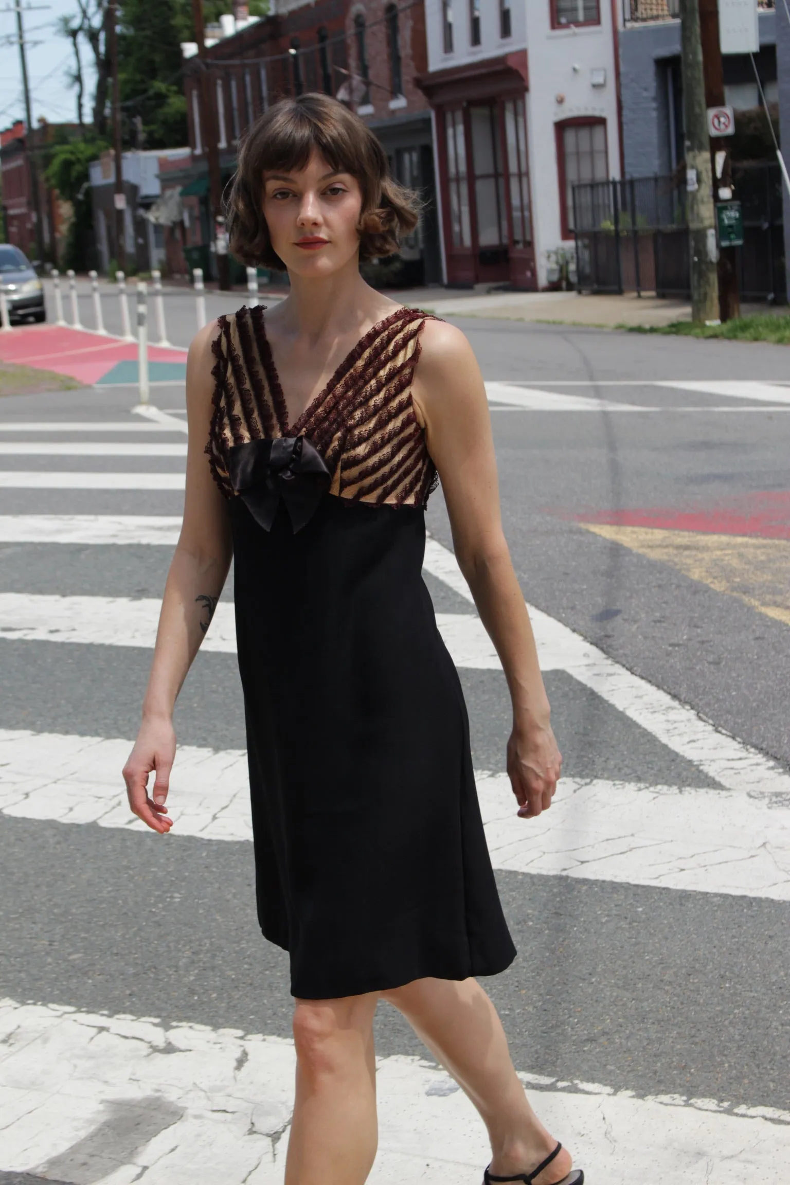 Beautiful 1960s Lace & Bow Accented Dress sold by NA NIN product image thumbnail 2