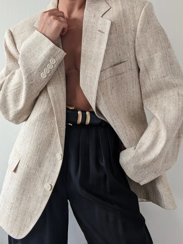 Beautiful Vintage Woven Silk Blazer made by Vintage