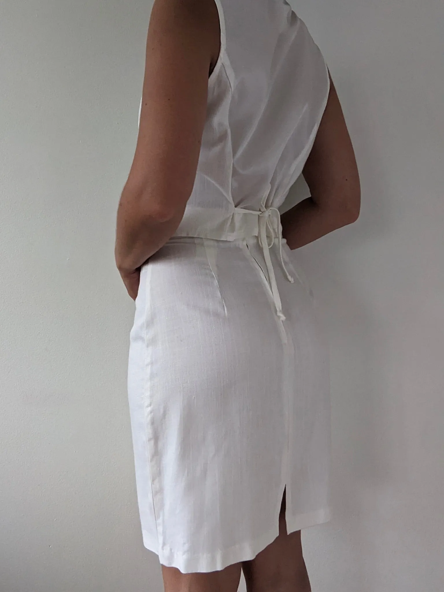 Lovely Vintage Ivory Linen Vest & Skirt Set sold by NA NIN product image thumbnail 4