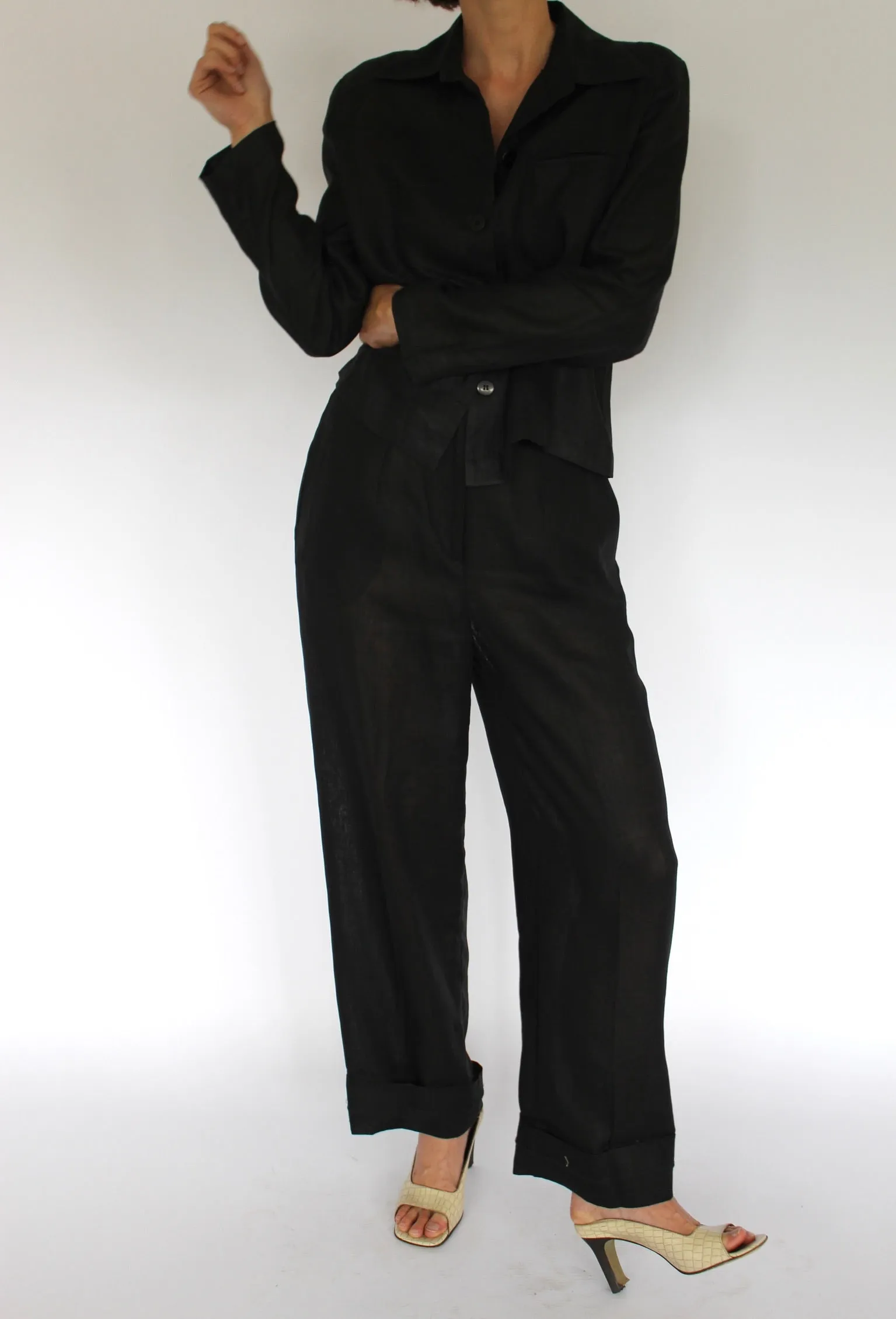 Vintage Onyx Sheer Linen Top & Pant Set sold by NA NIN product image thumbnail 4