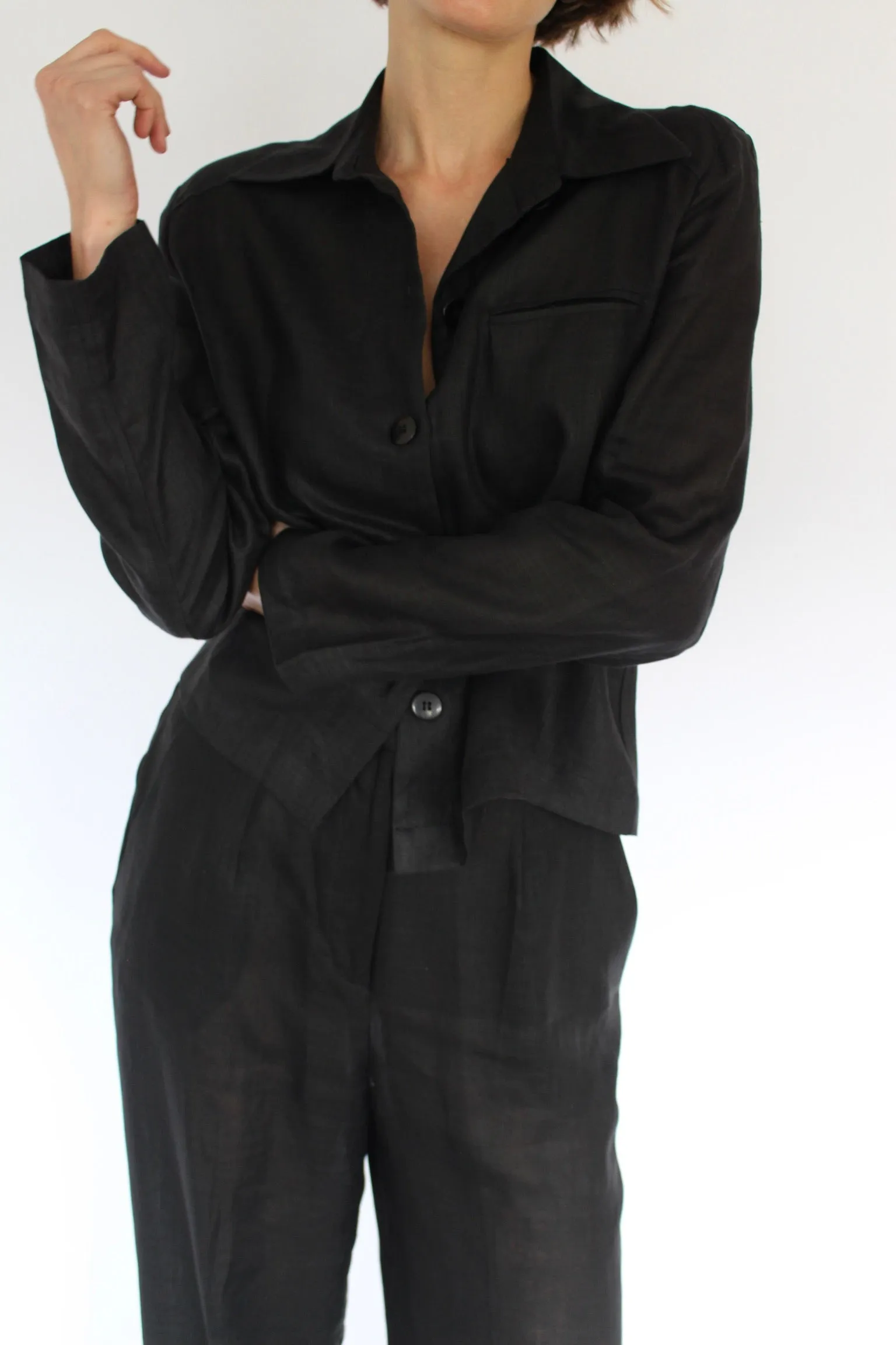 Vintage Onyx Sheer Linen Top & Pant Set sold by NA NIN product image thumbnail 2
