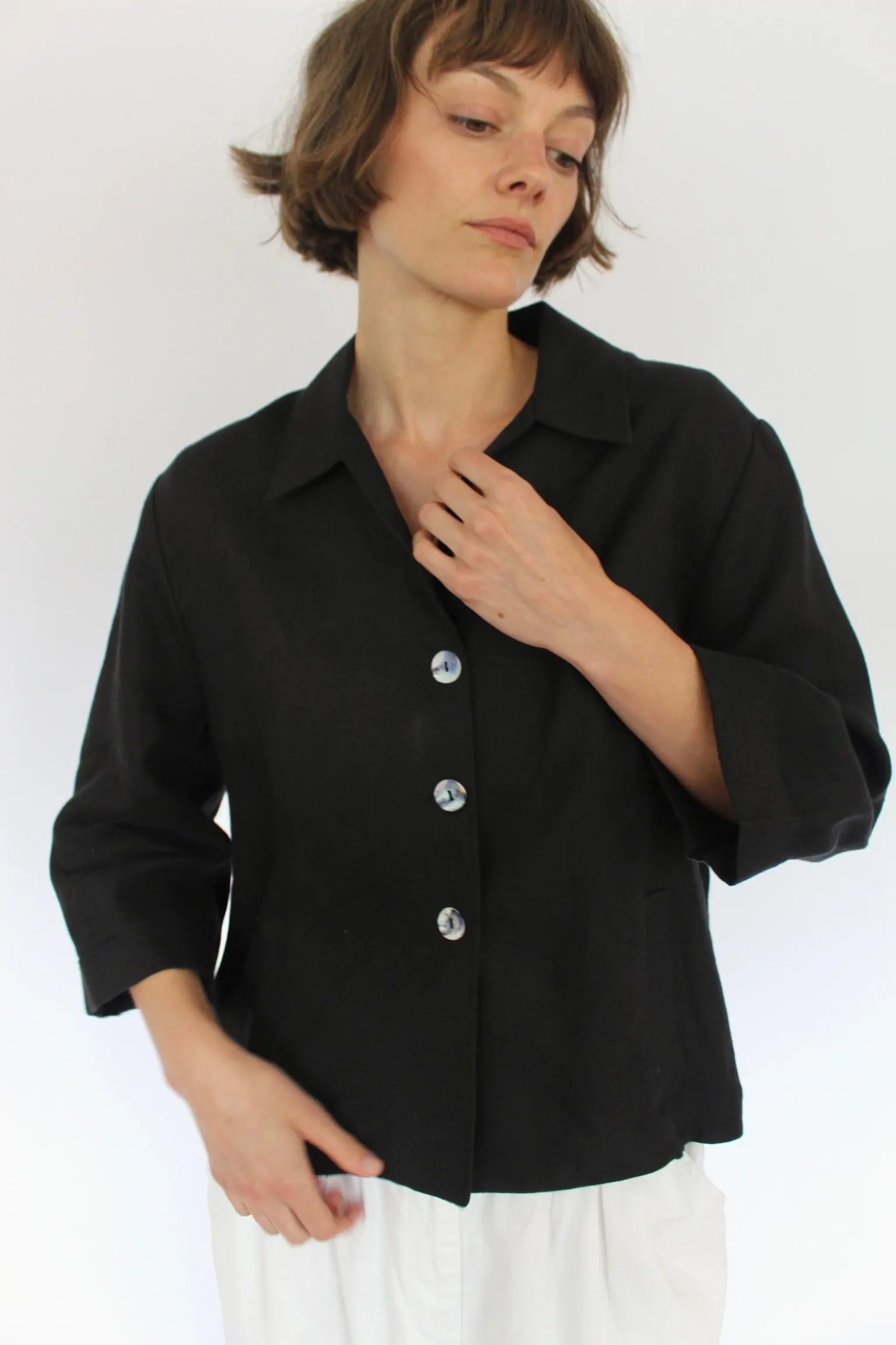 Vintage Cropped & Boxy Linen Light Jacket sold by NA NIN product image thumbnail 5