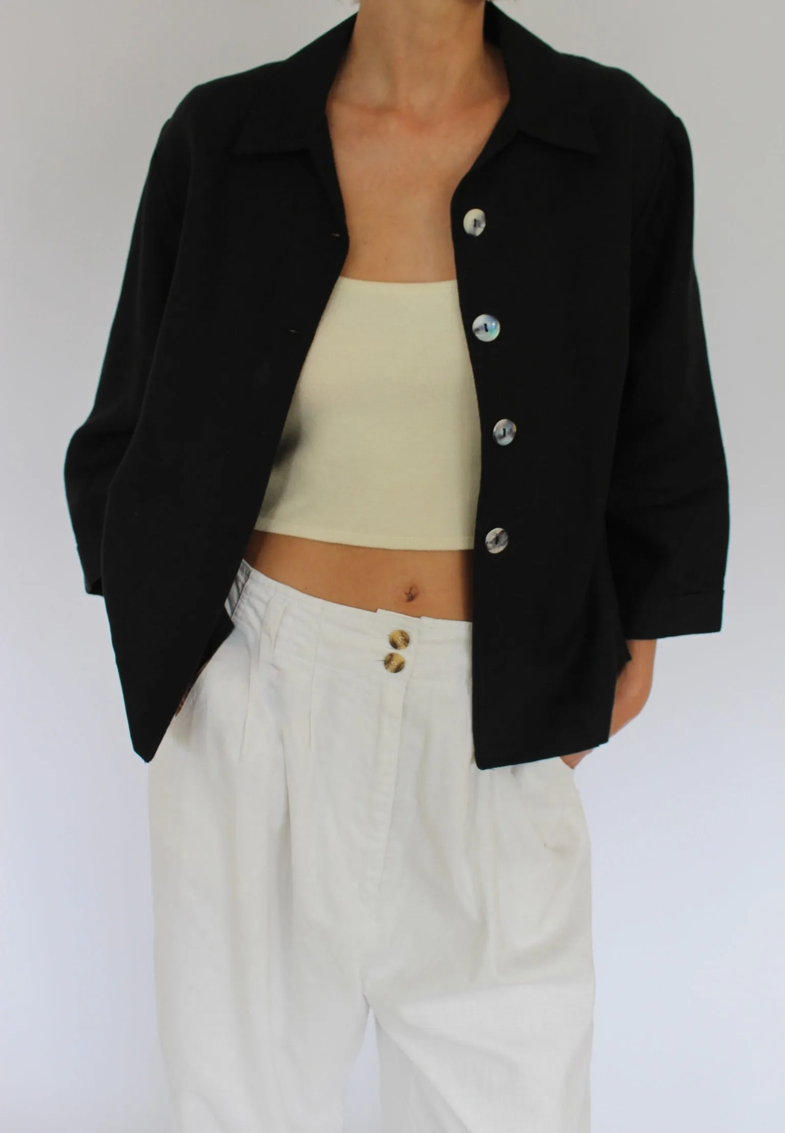 Vintage Cropped & Boxy Linen Light Jacket sold by NA NIN product image thumbnail 2