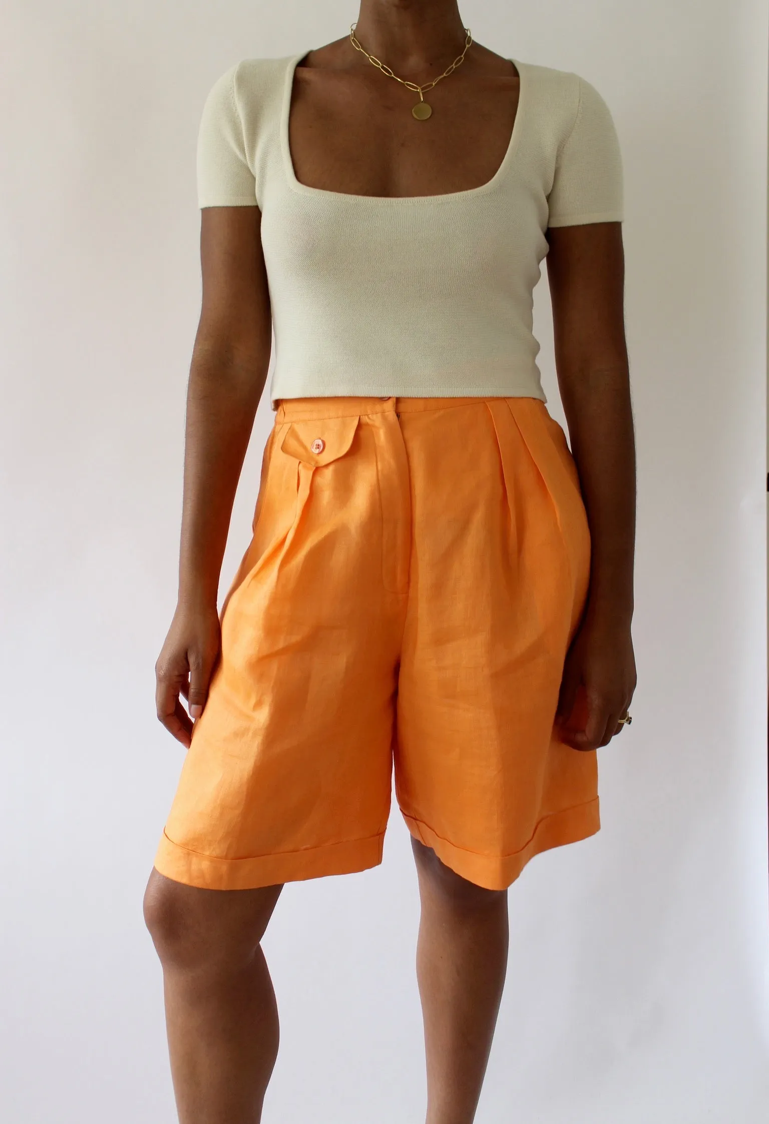 Vintage Tangelo Pleated Shorts sold by NA NIN
