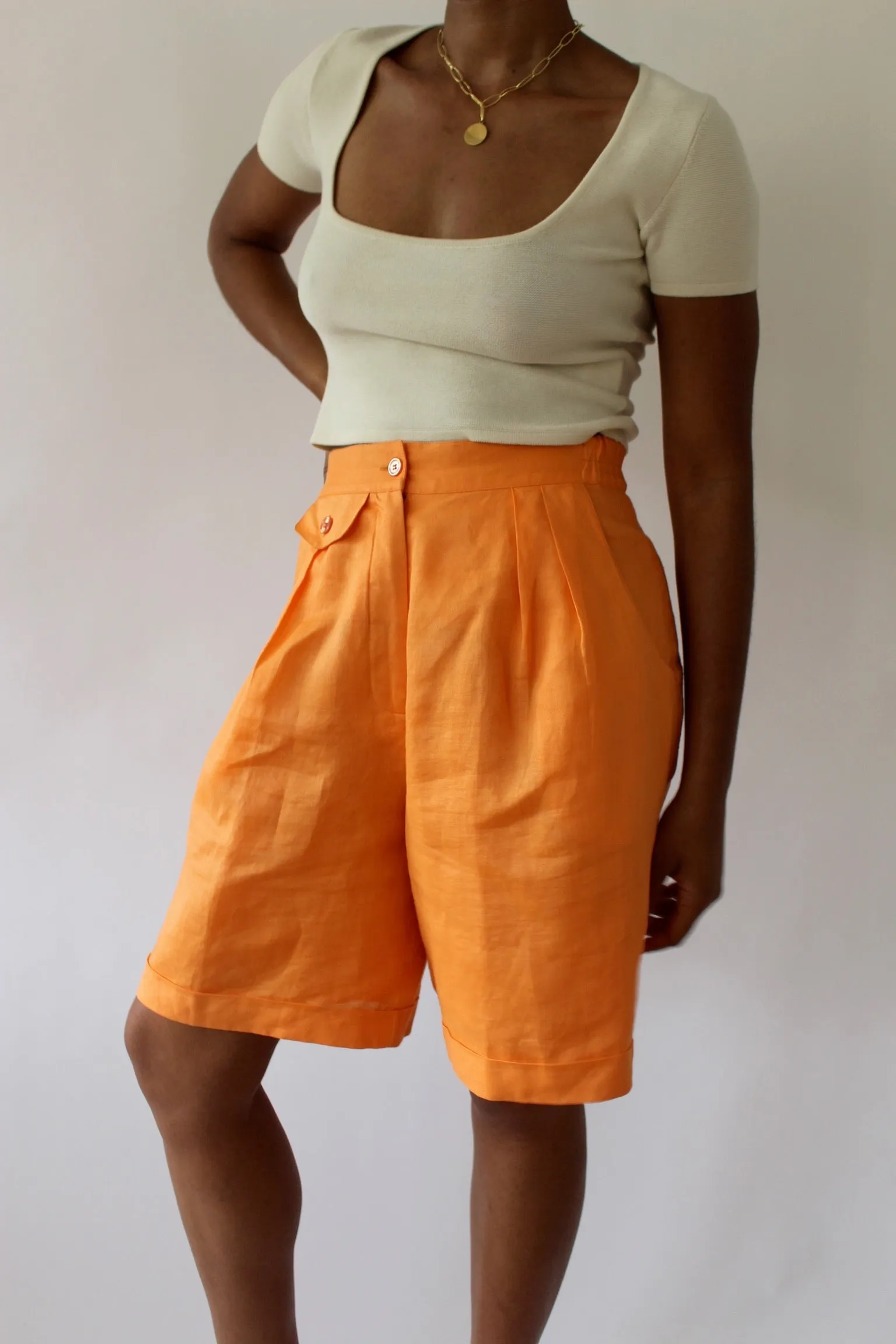 Vintage Tangelo Pleated Shorts sold by NA NIN product image thumbnail 2