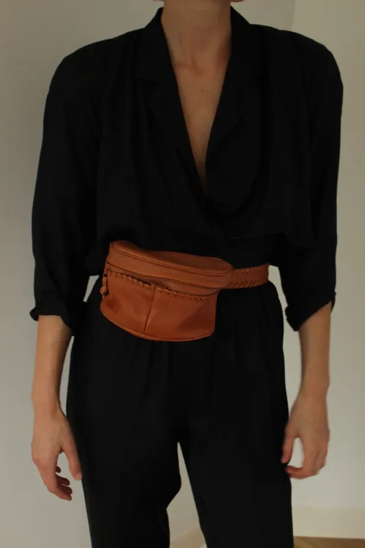 Favorite Vintage Cognac Leather Fanny Pack made by Vintage
