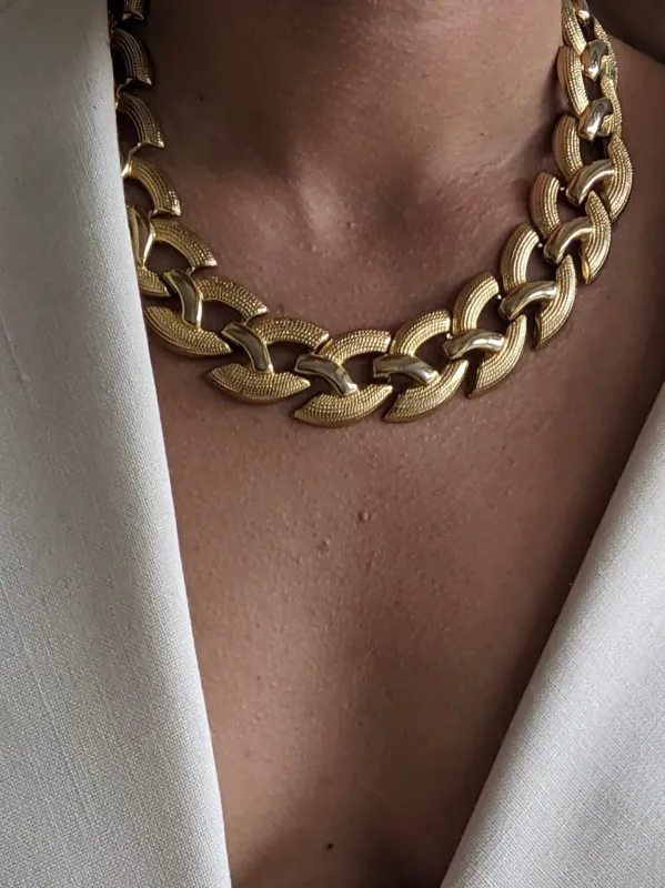 Statement Vintage Gold Link Collar made by Vintage