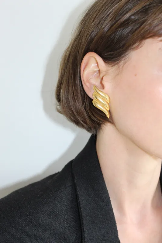 Vintage Gold Stacked Earrings made by Vintage