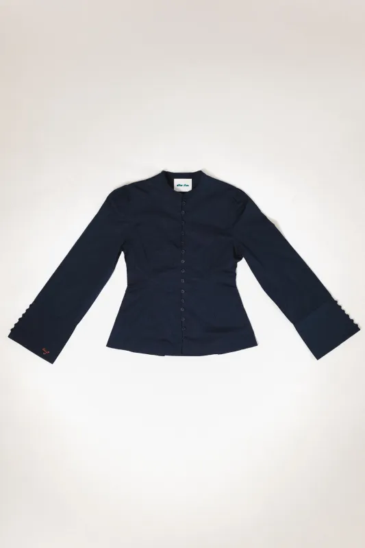 Growing Out Your Sleeve Poplin Shirt in Navy sold by after:five