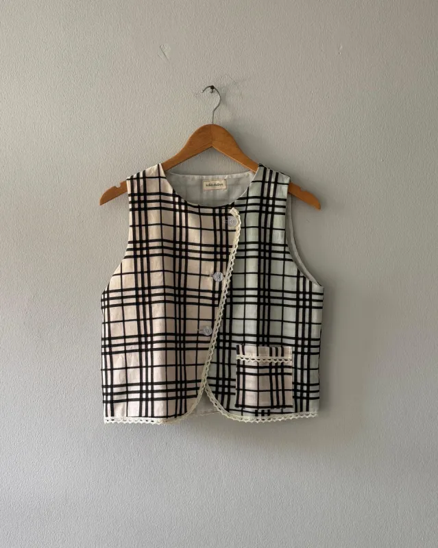 Cora Tartan Vest sold by Toko Didiyo