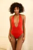Cheryl Low Cut V-Neck One Piece sold by Dippin Daisy’s
