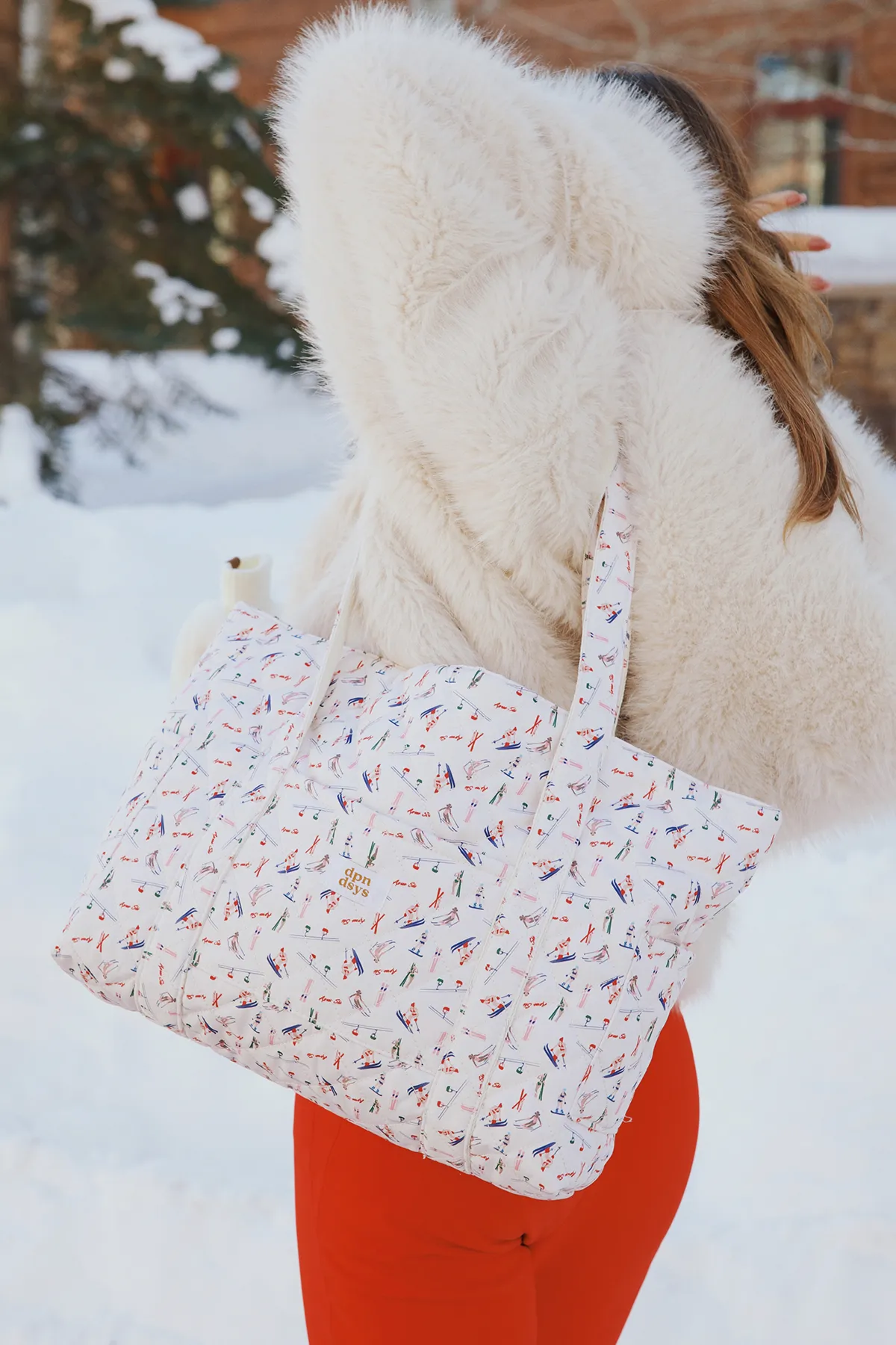 Apres Ski Quilted Tote sold by Dippin Daisy’s